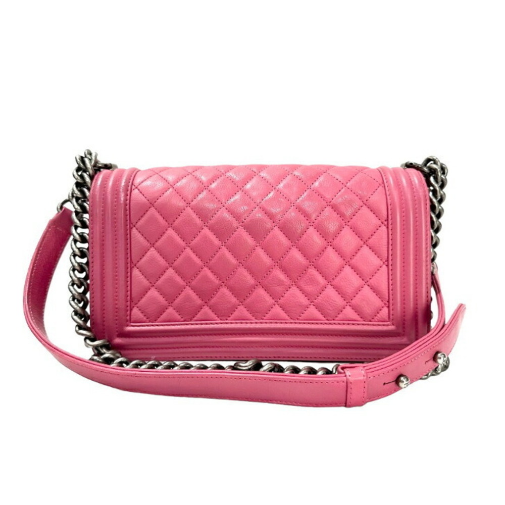 Chanel Bag Pink Shoulder Boy Lambskin